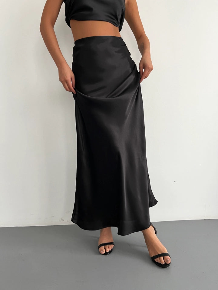 Satin Noir Skirt