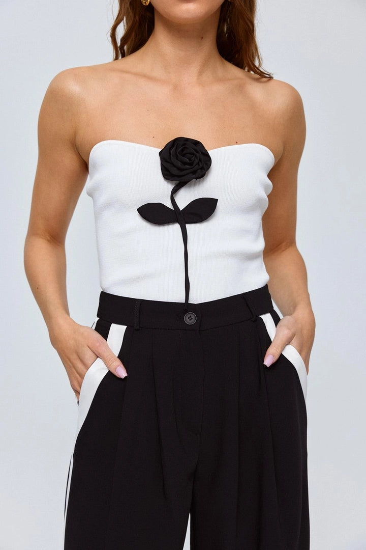 Black Rose Crop Top